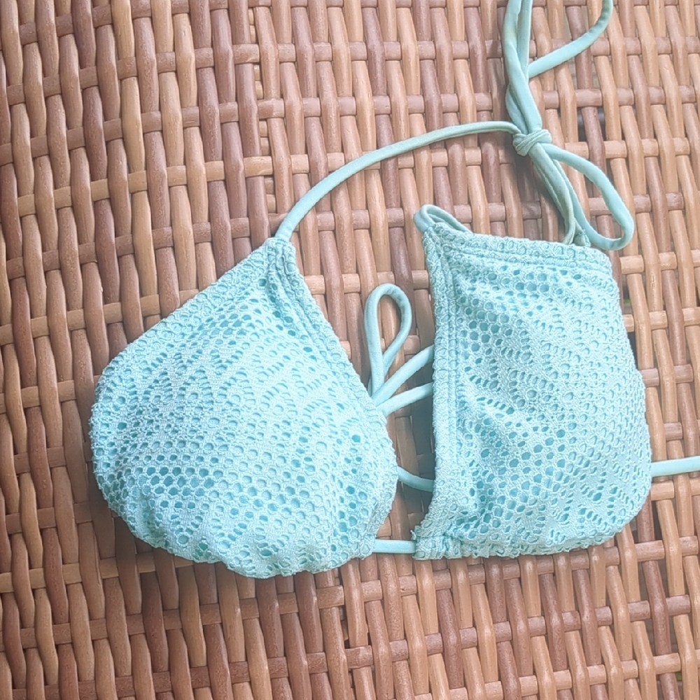 No Boundaries Light Blue Bikini Top